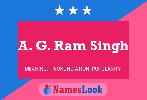 A. G. Ram Singh Namensposter