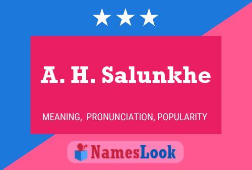 A. H. Salunkhe Namensposter