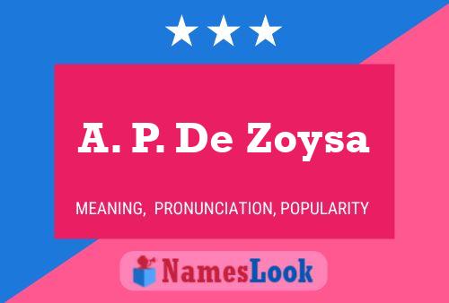 A. P. De Zoysa Namensposter