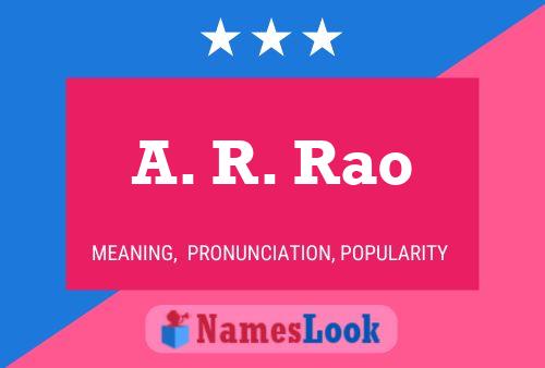 A. R. Rao Namensposter