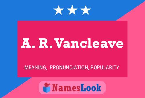 A. R. Vancleave Namensposter