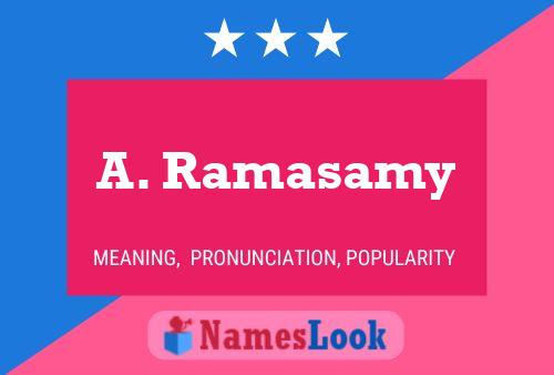 A. Ramasamy Namensposter