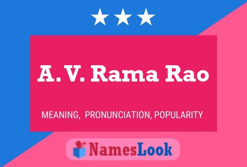 A. V. Rama Rao Namensposter