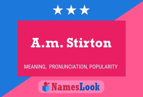 A.m. Stirton Namensposter