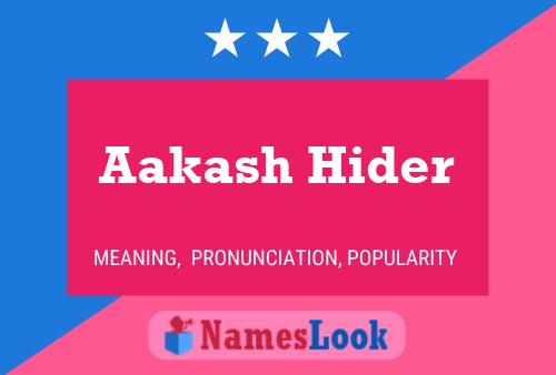 Aakash Hider Namensposter