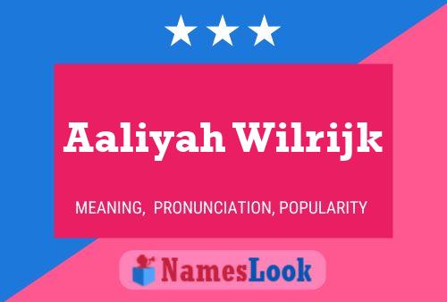 Aaliyah Wilrijk Namensposter