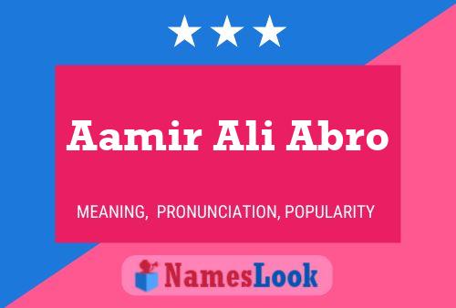 Aamir Ali Abro Namensposter