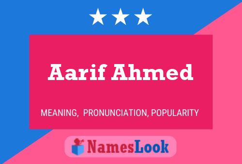 Aarif Ahmed Namensposter