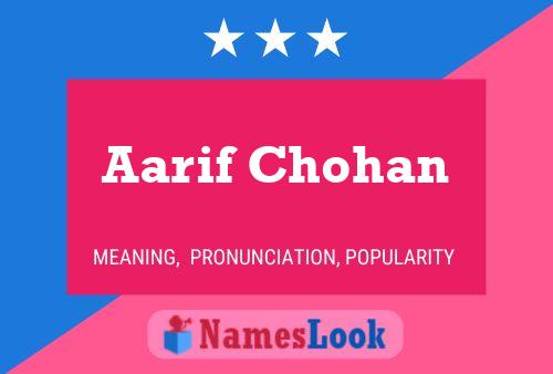 Aarif Chohan Namensposter