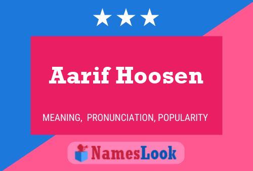 Aarif Hoosen Namensposter