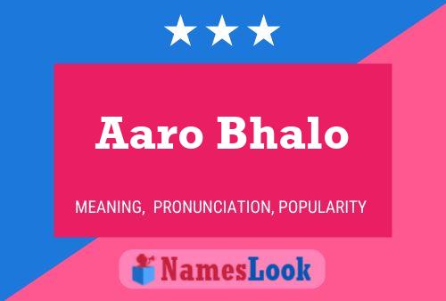 Aaro Bhalo Namensposter