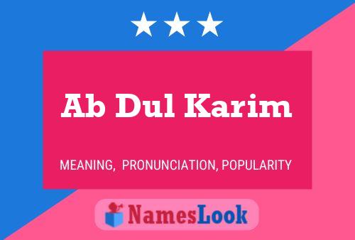 Ab Dul Karim Namensposter