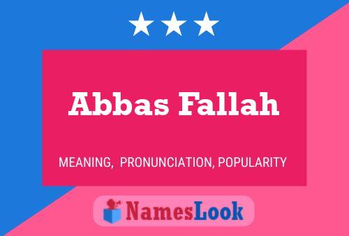 Abbas Fallah Namensposter