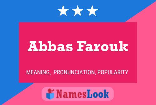 Abbas Farouk Namensposter