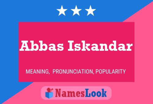 Abbas Iskandar Namensposter