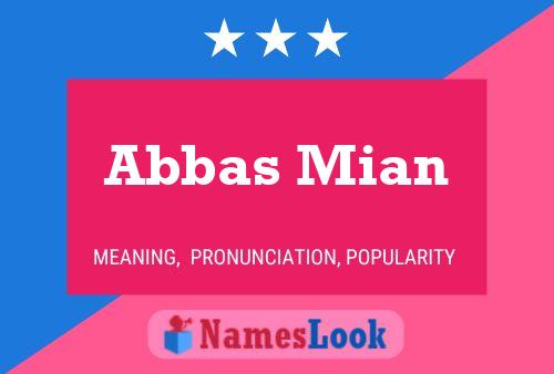 Abbas Mian Namensposter