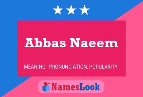 Abbas Naeem Namensposter