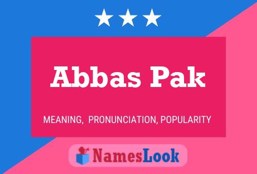 Abbas Pak Namensposter