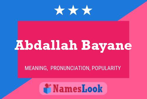 Abdallah Bayane Namensposter