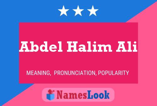 Abdel Halim Ali Namensposter