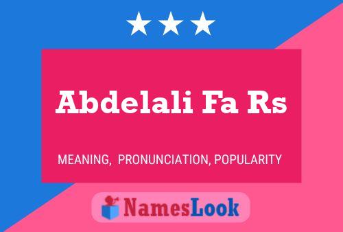 Abdelali Fa Rs Namensposter