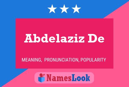 Abdelaziz De Namensposter