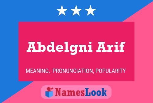 Abdelgni Arif Namensposter