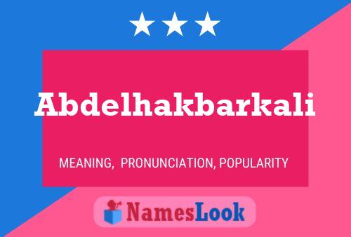 Abdelhakbarkali Namensposter