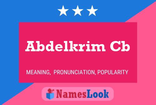 Abdelkrim Cb Namensposter