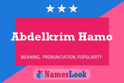 Abdelkrim Hamo Namensposter