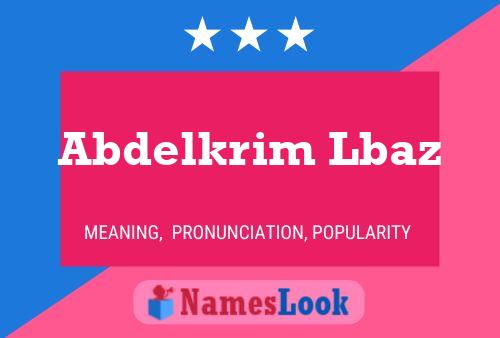 Abdelkrim Lbaz Namensposter