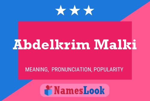 Abdelkrim Malki Namensposter