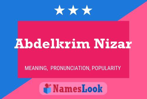 Abdelkrim Nizar Namensposter