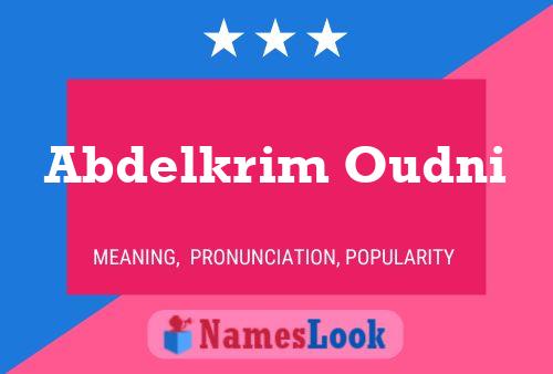 Abdelkrim Oudni Namensposter