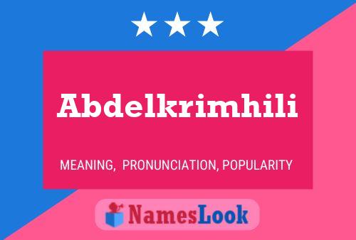 Abdelkrimhili Namensposter