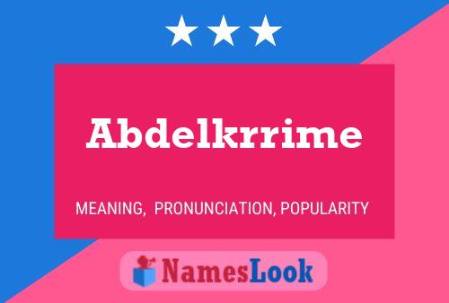 Abdelkrrime Namensposter