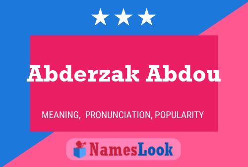 Abderzak Abdou Namensposter