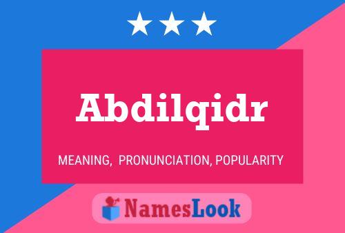 Abdilqidr Namensposter