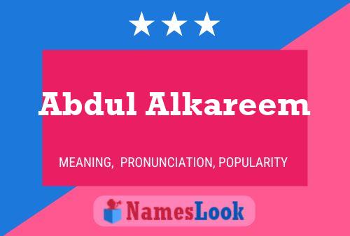 Abdul Alkareem Namensposter