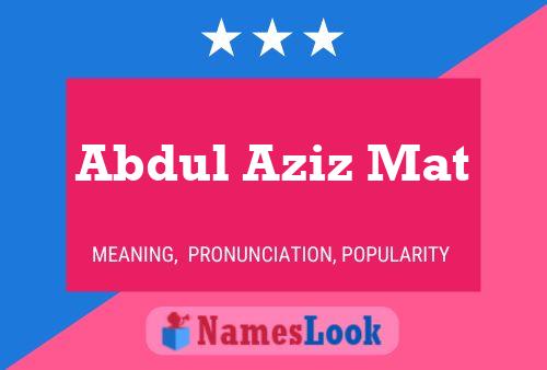 Abdul Aziz Mat Namensposter