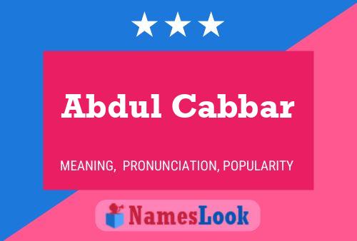 Abdul Cabbar Namensposter