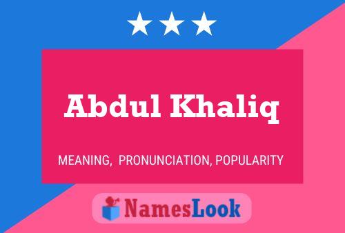 Abdul Khaliq Namensposter