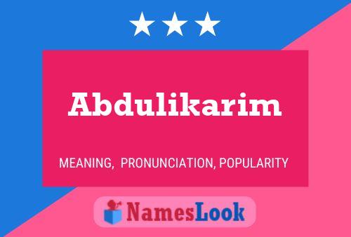 Abdulikarim Namensposter