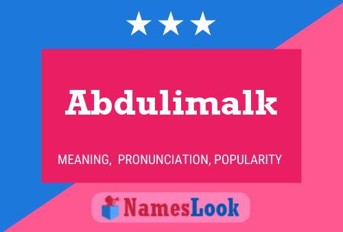 Abdulimalk Namensposter