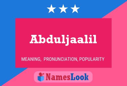 Abduljaalil Namensposter