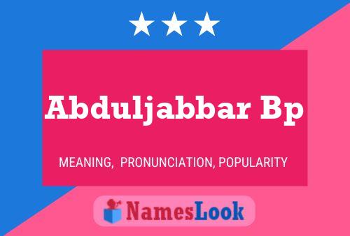 Abduljabbar Bp Namensposter