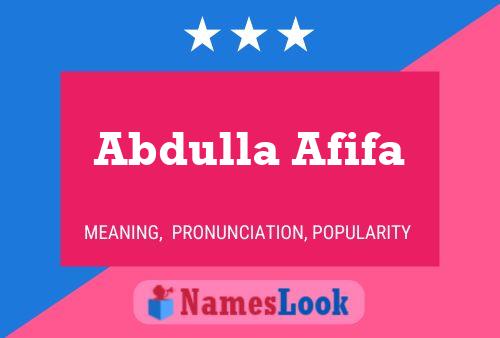 Abdulla Afifa Namensposter