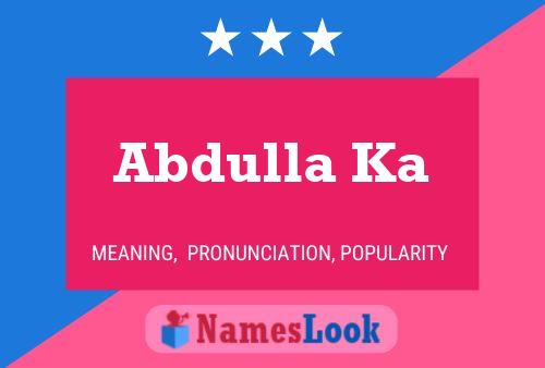 Abdulla Ka Namensposter