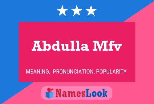 Abdulla Mfv Namensposter