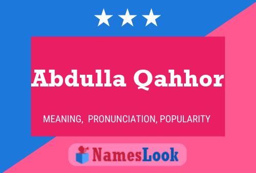 Abdulla Qahhor Namensposter